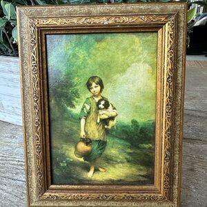 Gold and Green Pastoral Drawing Illustration